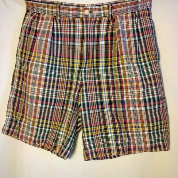 Polo Ralph Lauren Other - Polo Ralph Lauren Tyler Short Shorts Men Size 36 Plaid Red Blue Yellow Pleated